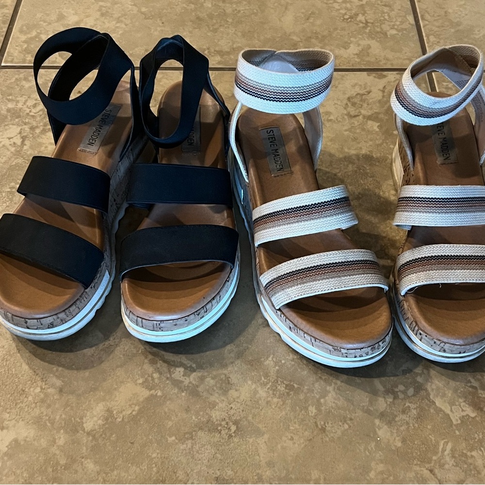 Steve Madden Bandi Platform Wedges Sandal Size 7